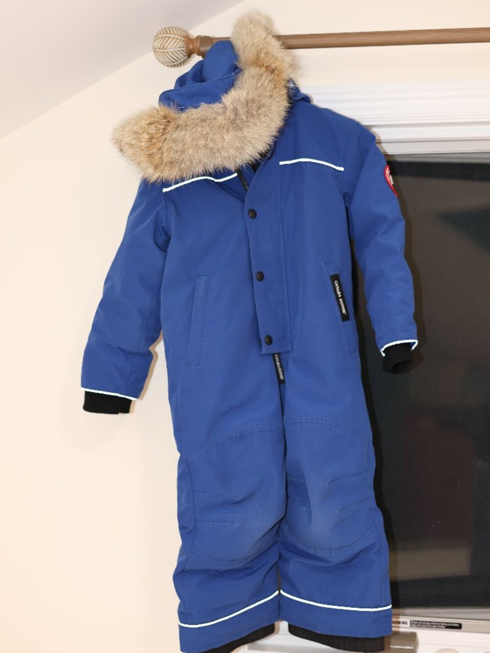 Canada Goose Kids Grizzly Down Snowsuit Blue 2-3 Arctic Tech Fur Trim